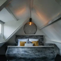 Qazqa hanglampen wire zwart e27