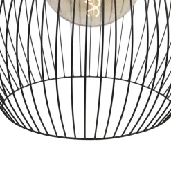 Qazqa hanglampen wire zwart e27
