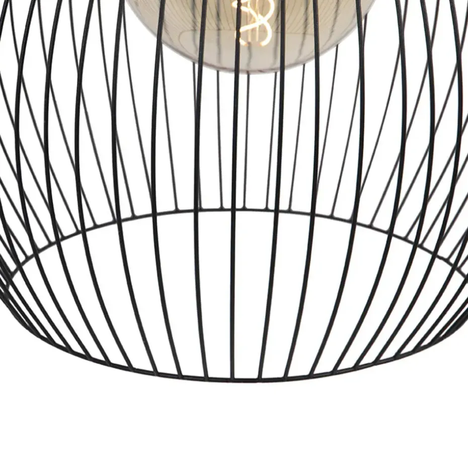 Qazqa hanglampen wire zwart e27