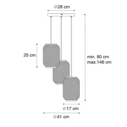Qazqa hanglampen yvonne zwart e27