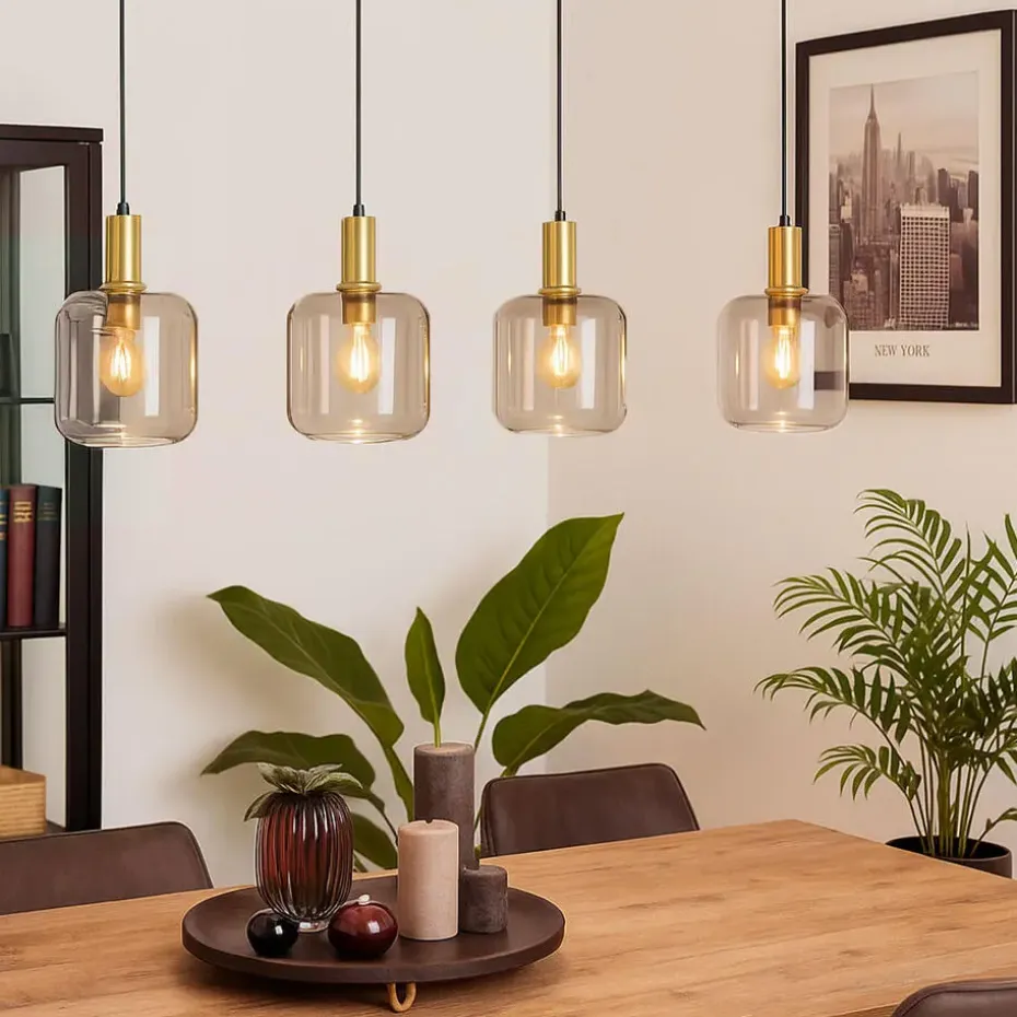 Qazqa hanglampen zuzanna oranje e27