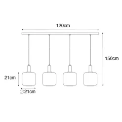 Qazqa hanglampen zuzanna oranje e27