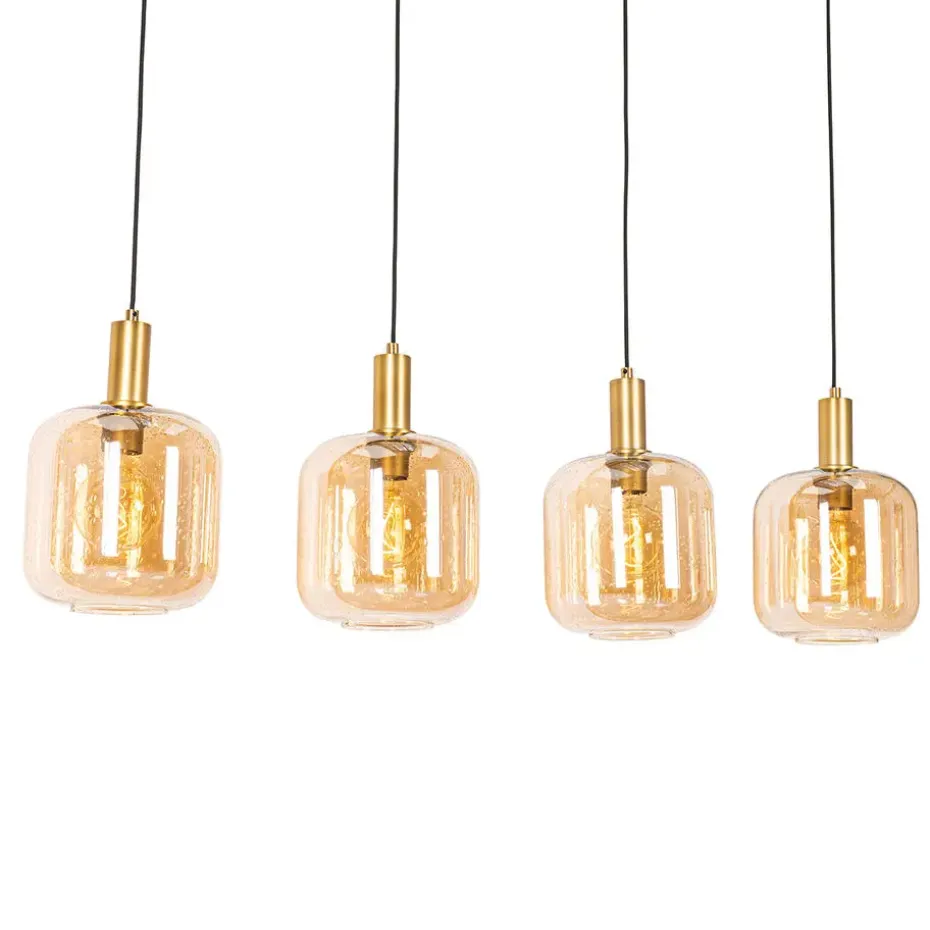 Qazqa hanglampen zuzanna oranje e27