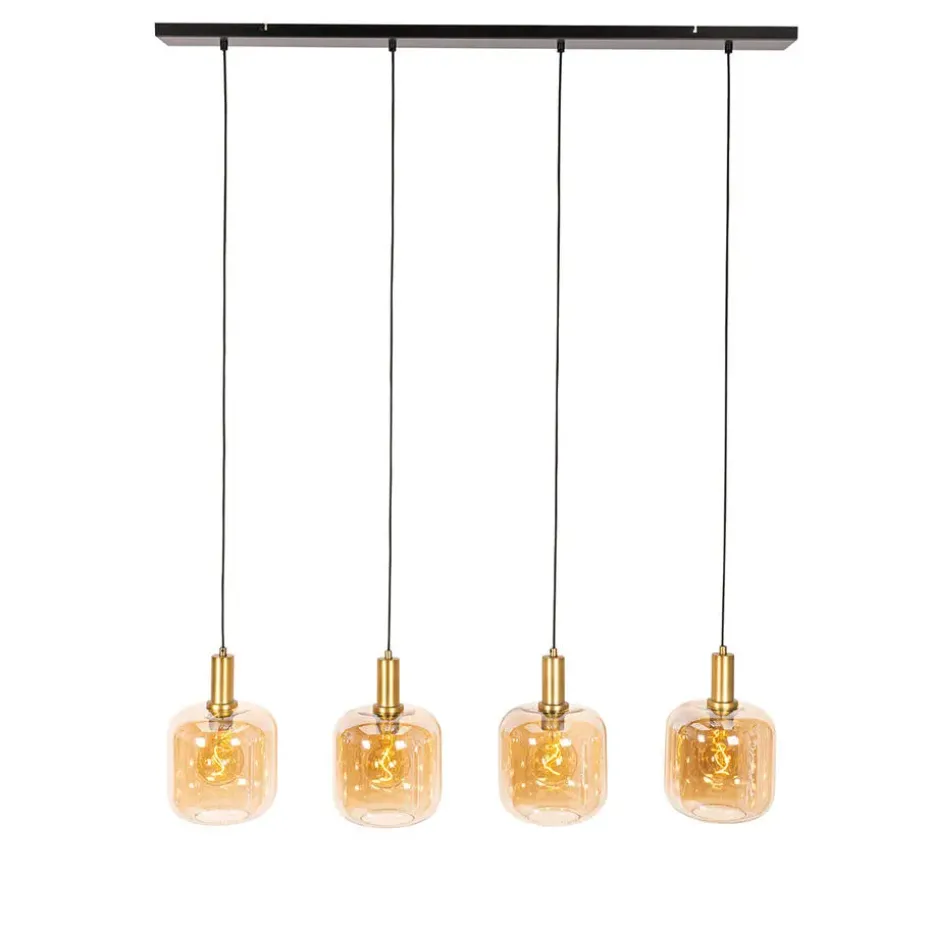 Qazqa hanglampen zuzanna oranje e27