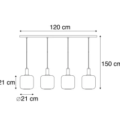 Qazqa hanglampen zuzanna grijs e27