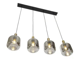 Qazqa hanglampen zuzanna grijs e27