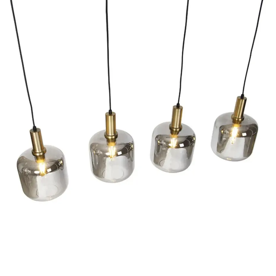 Qazqa hanglampen zuzanna grijs e27