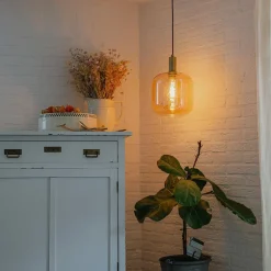 Qazqa hanglampen zuzanna oranje e27