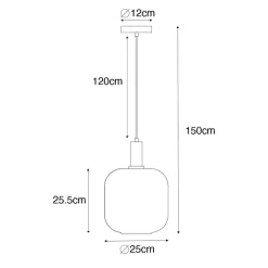 Qazqa hanglampen zuzanna oranje e27