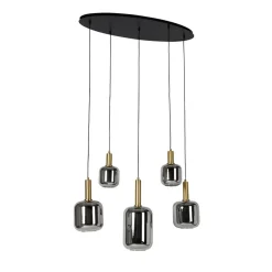 Qazqa hanglampen zuzanna grijs e27