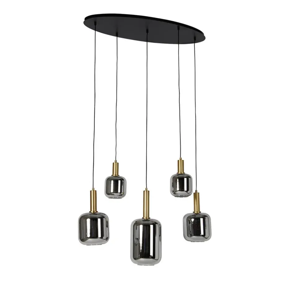 Qazqa hanglampen zuzanna grijs e27