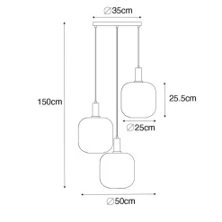 Qazqa hanglampen zuzanna oranje e27