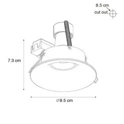 Qazqa inbouwspots gijs zwart gu10