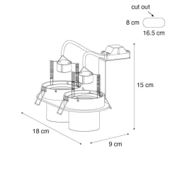 Qazqa inbouwspots installa zwart gu10