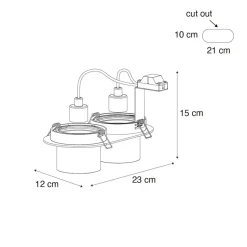 Qazqa inbouwspots installa wit gu10