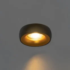 Qazqa inbouwspots mooning zwart gu10