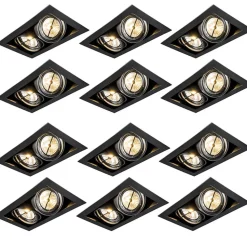 Qazqa inbouwspots oneon zwart g53