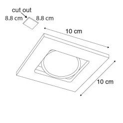 Qazqa inbouwspots qure zwart gu10