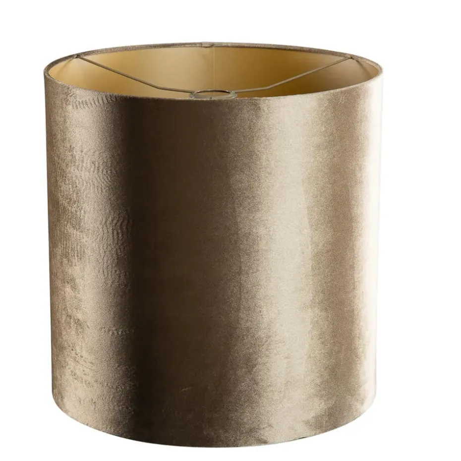 Qazqa lampenkappen cilinder velours bruin