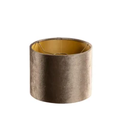 Qazqa lampenkappen cilinder velours bruin