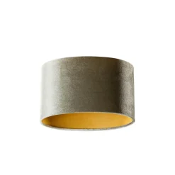 Qazqa lampenkappen cilinder velours groen