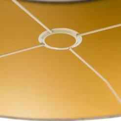 Qazqa lampenkappen cilinder velours taupe