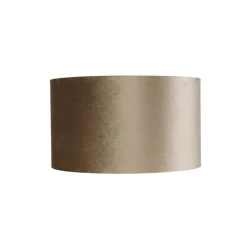Qazqa lampenkappen cilinder velours taupe