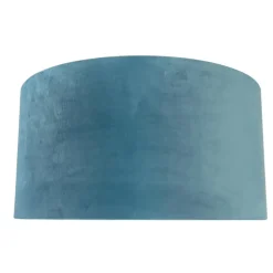 Qazqa lampenkappen cilinder velours blauw