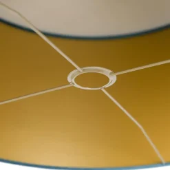 Qazqa lampenkappen cilinder velours blauw