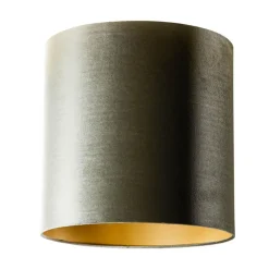 Qazqa lampenkappen cilinder velours groen