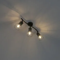 Qazqa opbouwspots botu zwart e14