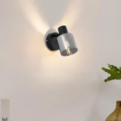 Qazqa opbouwspots cilin zwart e14