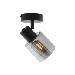 Qazqa opbouwspots cilin zwart e14