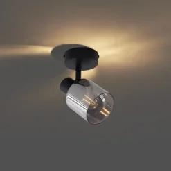 Qazqa opbouwspots cilin zwart e14