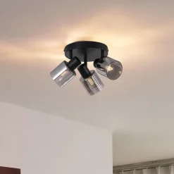 Qazqa opbouwspots cilin zwart e14