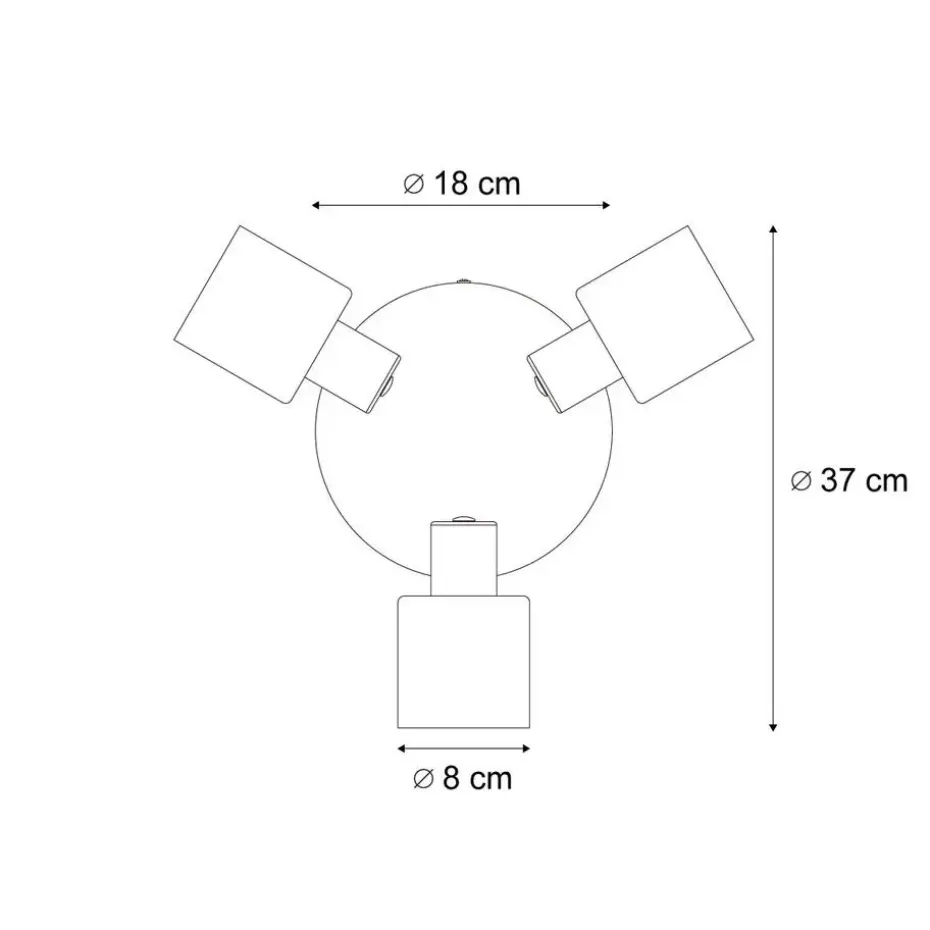 Qazqa opbouwspots cilin zwart e14
