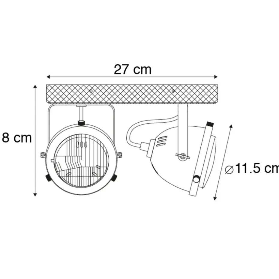Qazqa opbouwspots emado grijs gu10