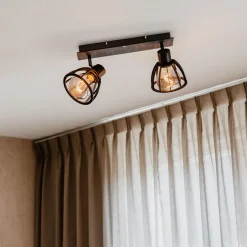 Qazqa opbouwspots fotu zwart e27