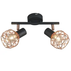 Qazqa opbouwspots mesh bruin e14