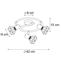 Qazqa opbouwspots mosh zwart e14