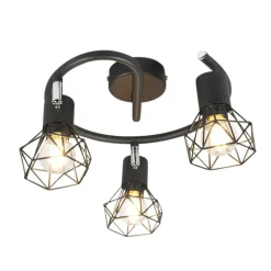 Qazqa opbouwspots mosh zwart e14