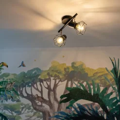 Qazqa opbouwspots mosh zwart e14