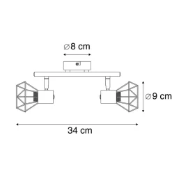 Qazqa opbouwspots mosh zwart e14