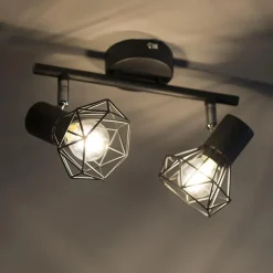 Qazqa opbouwspots mosh zwart e14