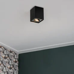 Qazqa opbouwspots quadro zwart gu10