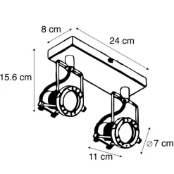 Qazqa opbouwspots suplux zwart gu10