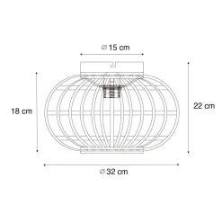 Qazqa plafondlampen amira crème e27