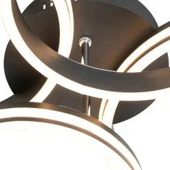 Qazqa plafondlampen navara zwart geïntegreerde led