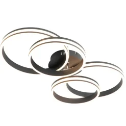 Qazqa plafondlampen navara zwart geïntegreerde led