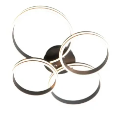 Qazqa plafondlampen navara zwart geïntegreerde led